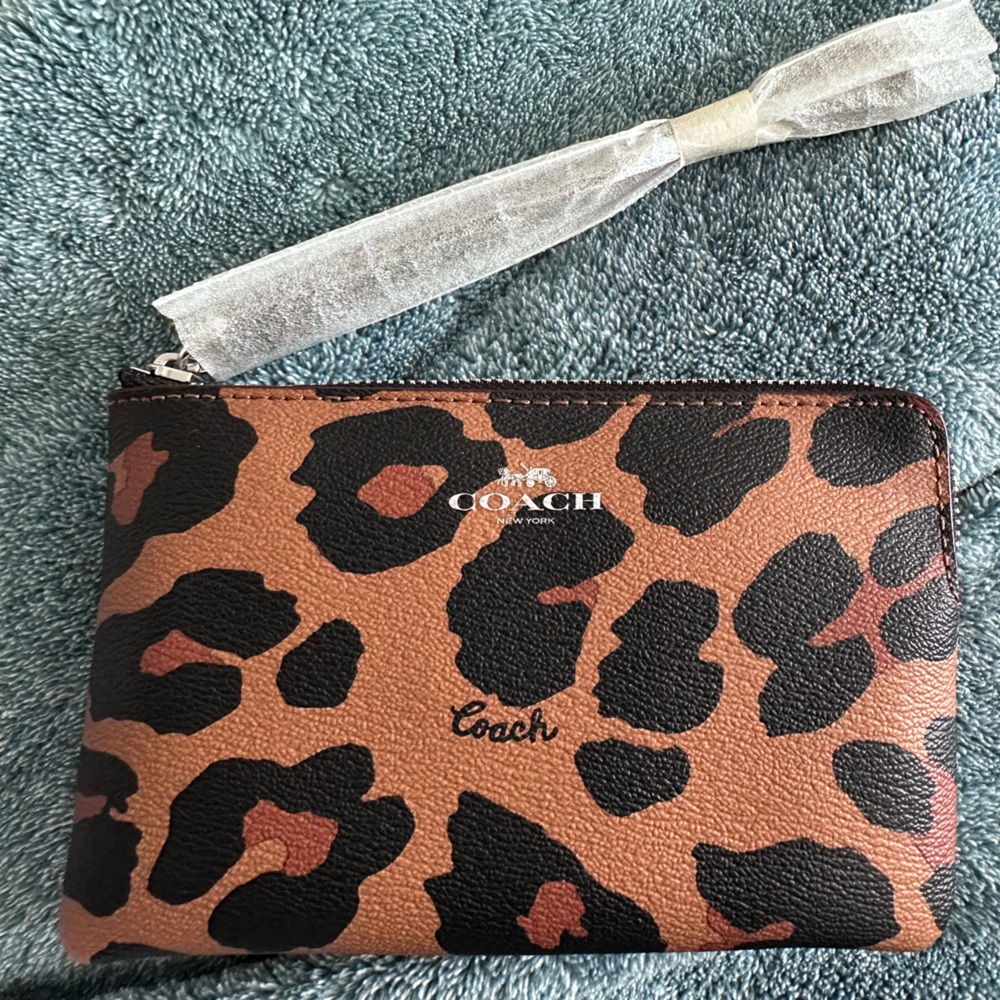 Coach Brown and Black Animal Print Wallet